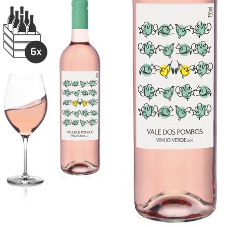 6er Karton 2022 Vinho Verde Rosado Vale dos Pombos von Quinta da Lixa - Roswein