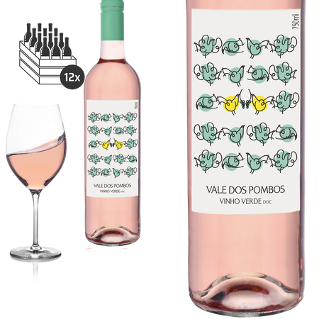 12er Karton 2022 Vinho Verde Rosado Vale dos Pombos von Quinta da Lixa - Roswein