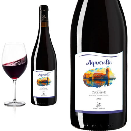 2023 Collioure rouge AQUARELLE von Terres des Templiers - Rotwein